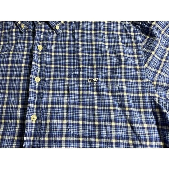 Vineyard Vines Men's XL Blue Tucker Flannel Plaid Button Down Long Sleeve Shirt - Picture 2 of 7